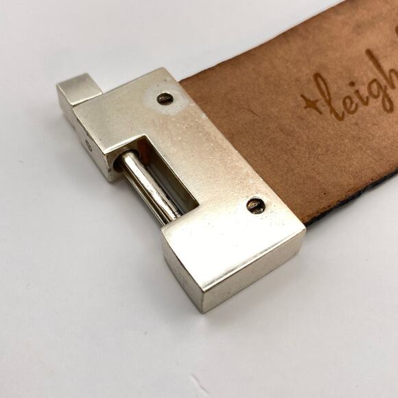 LEIGHELENA Wide Gold Hologram Stingray Leather Jigsaw Cuff -7" Size S MSRP $148 - Picture 8 of 10